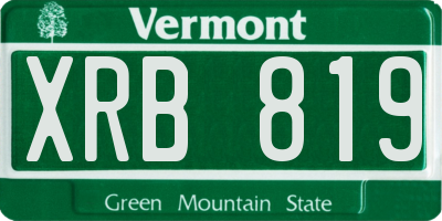 VT license plate XRB819