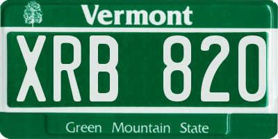 VT license plate XRB820