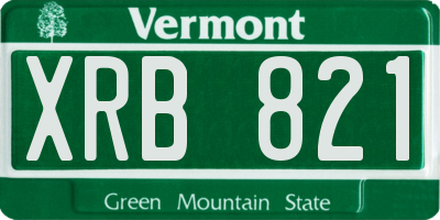 VT license plate XRB821