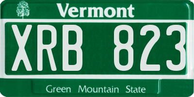VT license plate XRB823