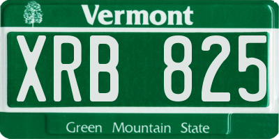 VT license plate XRB825