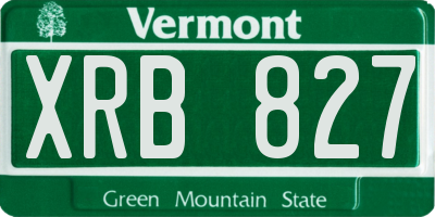 VT license plate XRB827