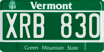 VT license plate XRB830