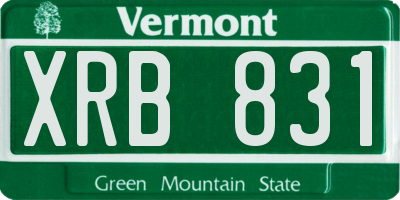 VT license plate XRB831