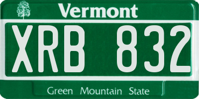 VT license plate XRB832