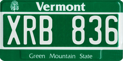 VT license plate XRB836