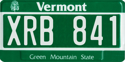 VT license plate XRB841