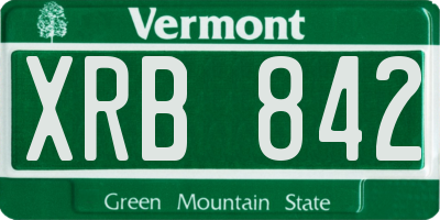 VT license plate XRB842