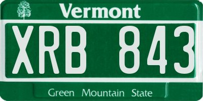 VT license plate XRB843