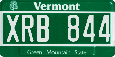 VT license plate XRB844