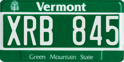 VT license plate XRB845