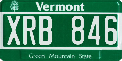 VT license plate XRB846