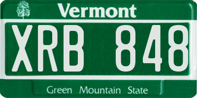 VT license plate XRB848