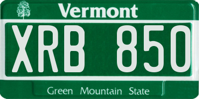 VT license plate XRB850