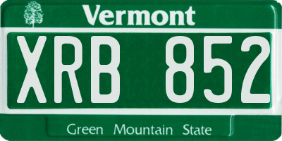 VT license plate XRB852