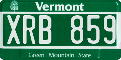 VT license plate XRB859
