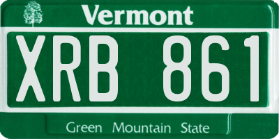 VT license plate XRB861
