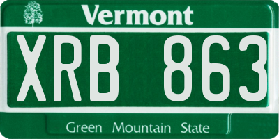 VT license plate XRB863