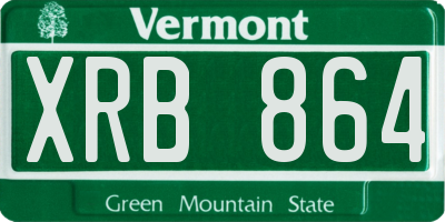VT license plate XRB864