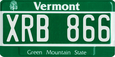 VT license plate XRB866