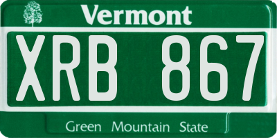 VT license plate XRB867