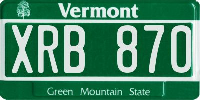 VT license plate XRB870