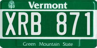 VT license plate XRB871