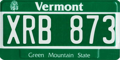VT license plate XRB873