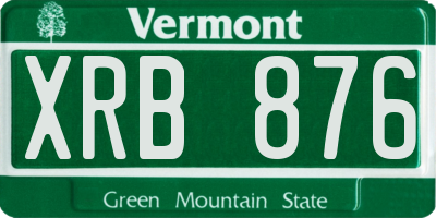 VT license plate XRB876