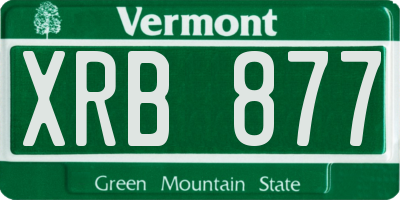 VT license plate XRB877