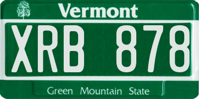 VT license plate XRB878