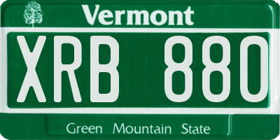 VT license plate XRB880
