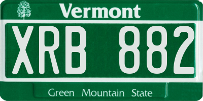 VT license plate XRB882