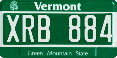 VT license plate XRB884
