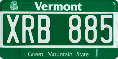 VT license plate XRB885