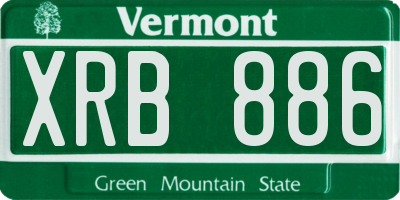 VT license plate XRB886
