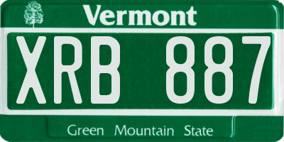 VT license plate XRB887