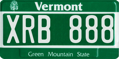 VT license plate XRB888