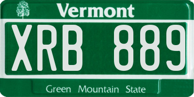 VT license plate XRB889