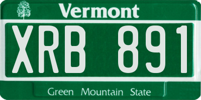 VT license plate XRB891