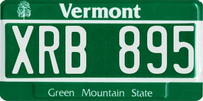 VT license plate XRB895