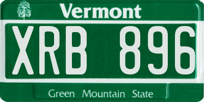 VT license plate XRB896