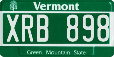 VT license plate XRB898
