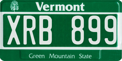 VT license plate XRB899