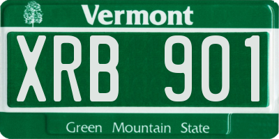 VT license plate XRB901
