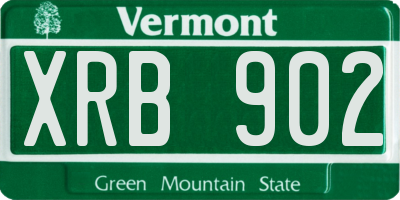 VT license plate XRB902