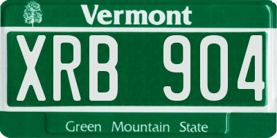 VT license plate XRB904
