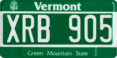 VT license plate XRB905