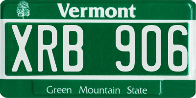 VT license plate XRB906