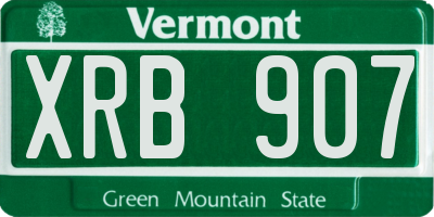 VT license plate XRB907